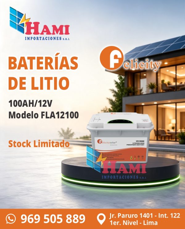 BATERIA DE LITIO FELICITY 100AH/12V Modelo FLA12100