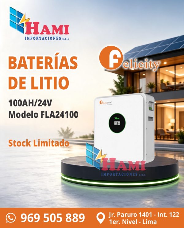 BATERIA DE LITIO FELICITY 100AH/24V Modelo FLA24100