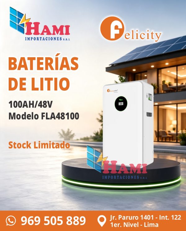 BATERIA DE LITIO FELICITY 100AH/48V Modelo FLA48100