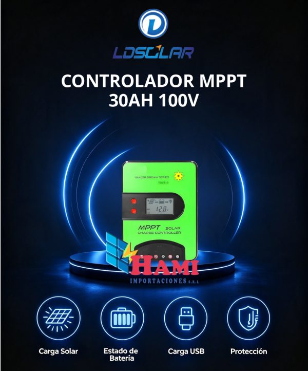 CONTROLADOR MPPT 30AH 100V LD SOLAR