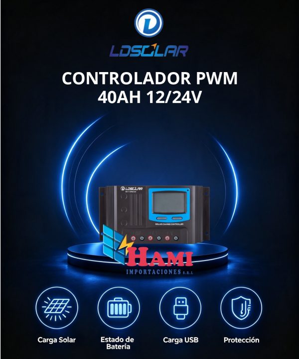 CONTROLADOR PWM 40AH LD SOLAR
