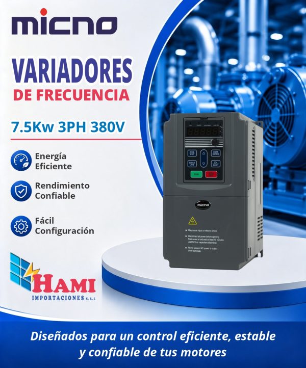 VARIADOR MICNO 7.5KW TRIFASICO 380V